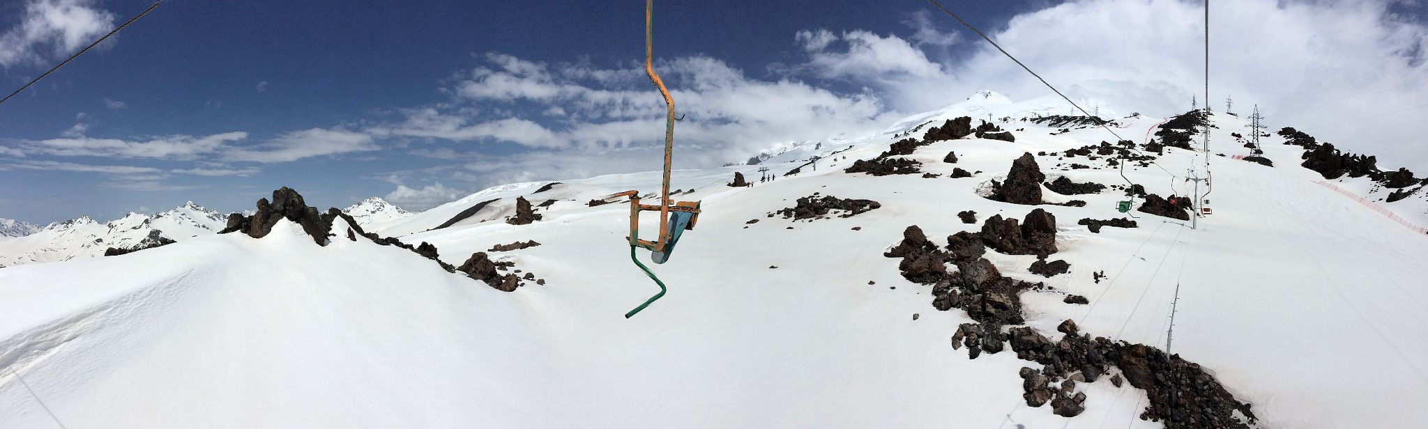 05A My First View Of Mount Elbrus Western Summit From The Chair Lift To Garabashi 3730m To Start The Mount Elbrus Climb